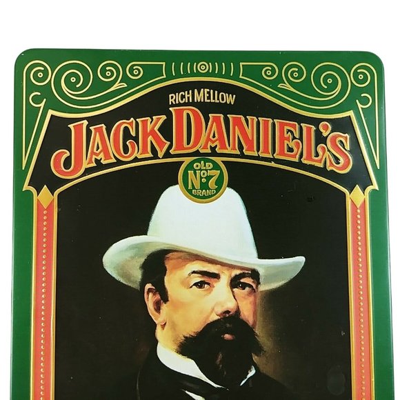 Jack Daniel's Storage Gift Box Tin Metal Hinged Lid Mansfield England 10.5" x 8" - Picture 2 of 10
